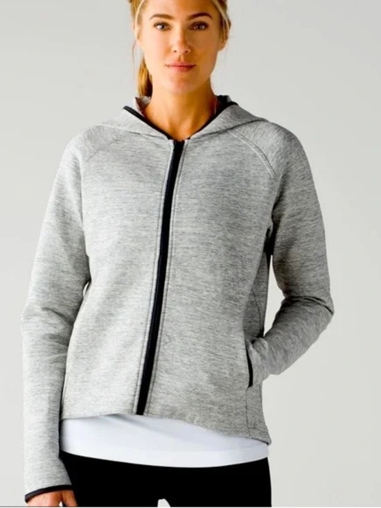 lululemon athletica Jackets & Blazers - LULULEMON City Bound Women’s Light Gray Hooded Full Zip Jacket Size 6